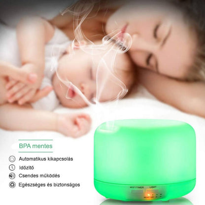 AOVO Aromaterápiás diffuzor ultrahangos rezgéssel 7 LED-es lámpával - 300 ml