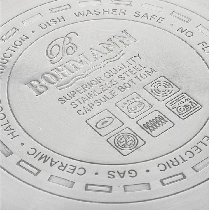 Bohmann BH 1275 N, indukciós edénykészlet üveg fedőkkel, 12 részes (2.1L, 2.9L, 2.9L, 3.9L, 6.6L, 7.7L), rozsdamentes acél