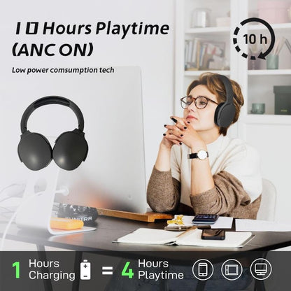 AOVO P2961 Over-Ear fejhallgató, Sport és Gaming, Zajcsökkentés, Vezeték nélküli, Bluetooth, Mikrofon, Fekete